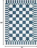 GarveeHome Blue and White Checkered Rug 6×9 Area Rugs - Image 2