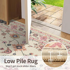 Rugxara Pink Rug for Living Room Bedroom, Floral 5x7 Washable Rug, Vintage Boho - Image 7