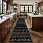 SERISSA Hallway Runner Rug, Soft Low-Pile Geometric Indoor Long Carpet - Image 2
