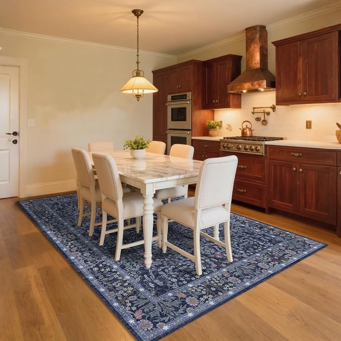 6x9 Washable Area Rugs for Living Room, Stain Resistant Vintage Rugs for Dining - Image 3