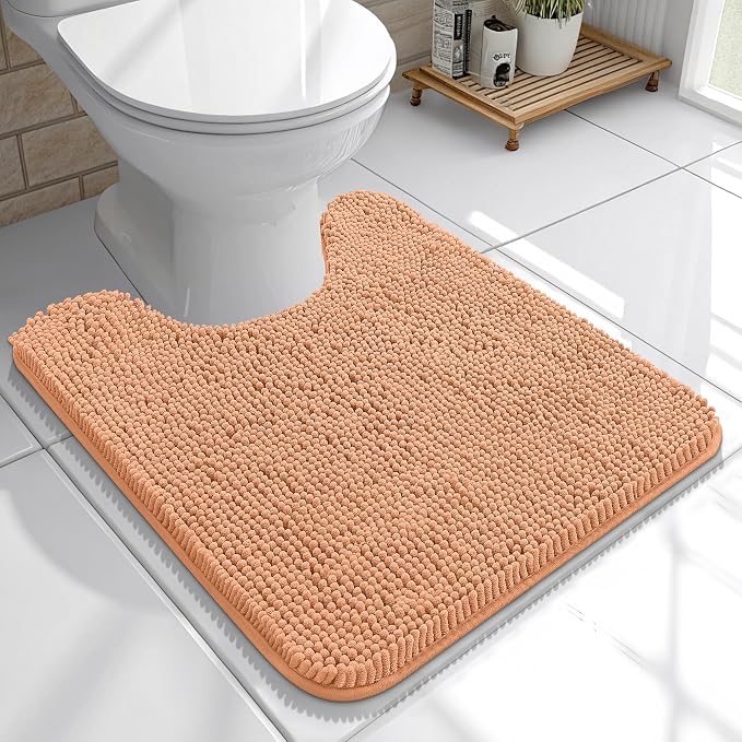 OLANLY Toilet Rugs U-Shaped 20x20, Extra Soft Absorbent Chenille Contour by OLANLY