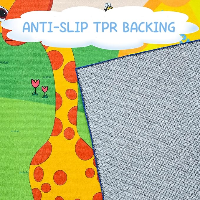 7x10 Playroom Rugs for Kids Washable, Educational and Fun Playmat - Image 3