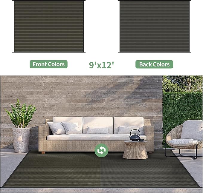GENIMO Outdoor Rug for Patio Clearance, Lightweight Waterproof RV Camping Mat - Image 5