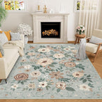 DUKINO 6x9 Area Rug, Floral Rugs by DUKINO