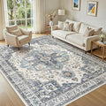 5x7 Washable Area Rugs for Living Room, Large Rug Non Slip Backing Vintage by JessibouAreaRug
