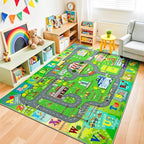 Chicrug 4x6 Car Road Area Rug for Kids Playroom Bedroom, Non Slip Low Pile by ChicrugHomeDecor