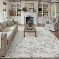 8x10 Fluffy Area Rug Grey Shag Neutral Carpet by WondRg