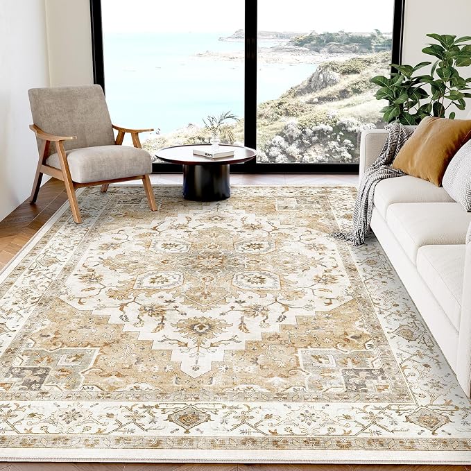 AMADA HOMEFURNISHING 5x7 Area Rugs, Washable Living Room Rug Low-Profile by AMADAHOMEFURNISHING