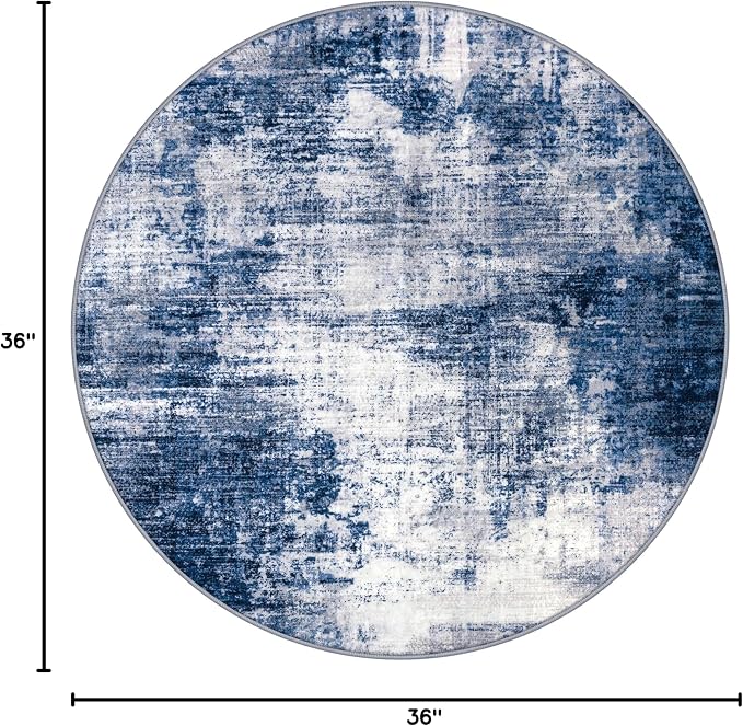 IOHOUZE Round Area Rug 3 Ft Circle Entryway Rugs Round Washable Door Mat Indoor - Image 2