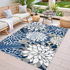3x5 Washable Rug for Living Room Tropical Botanical Modern Floral Chenille Area - Image 2