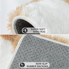 PureCozy 5x5 Round Rugs for Living Room Brown Soft Shag Checkered Rug Modern - Image 4