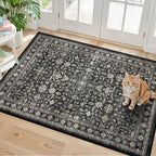 Dark Grey Washable 2x3 Entry Rug, Washable Small Rugs - Image 2