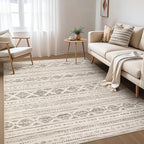 Nakagishi 5x8 Area Rug Living Room: Washable Boho Large Neutral Soft Farmhouse by NakagishiAreaRug