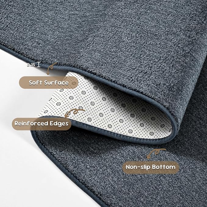 Pettop 6x9 Blue Grey Area Rugs for Living Room Bedroom, Thickened Memory-Foam - Image 7