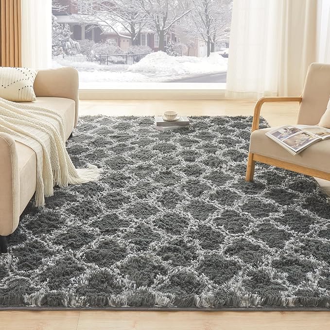 Litanika 5x8 Geometric Shag Area Rug - Image 2