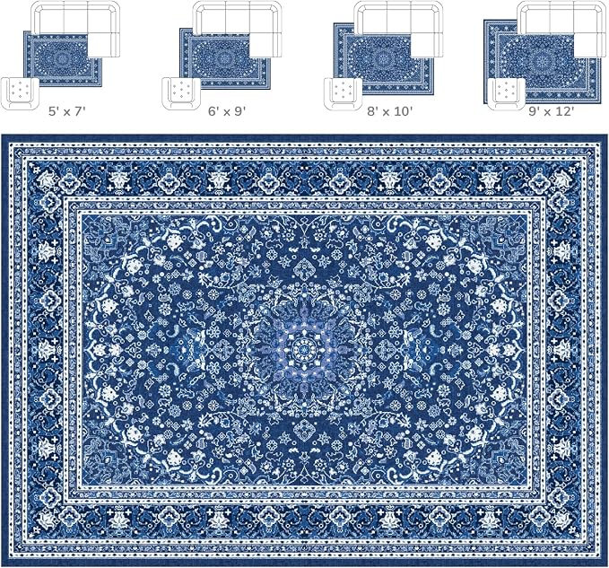 Lessymo Area Rugs 9x12 Living Room- Large Area Rug Machine Washable Area Rug - Image 2