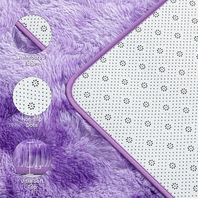 Deerhoo Large Shag Area Rugs 8 x 10, Tie-Dyed Plush Fuzzy Rugs - Image 4