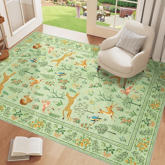 DUKINO 4x6 Rug, Washable Animal Area Rug - Image 3