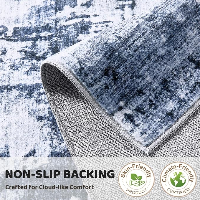 DMOYEST Washable Runner Rug for Hallway: 2x6 Neutral Modern Abstract Low Pile - Image 6