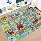 Capslpad Kids Rug Educational Play Rug 5.2'x3.3' Traffic Road Kids Play Car Mat by CapslpadDirect