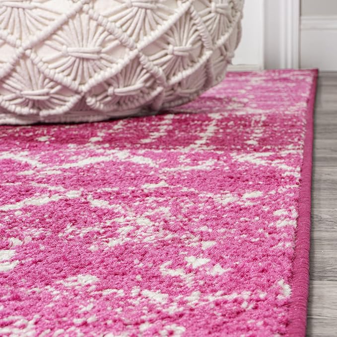 JONATHAN Y Boho Vintage Diamond Fuchsia/Ivory Runner Rug 2X8 ft, Moroccan Hype - Image 4