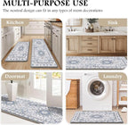 Boho Kitchen Mats for Floor 2 Piece Set Anti Fatigue Cushioned PVC Kitchen Rugs - Image 6