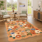DUKINO 4x6 Area Rug, Floral Non-Slip Indoor Washable Rug - Image 3