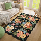 DUKINO 4x6 Area Rug, Floral Non-Slip Indoor Washable Rug - Image 5