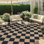Lahome Colette Checkered Easy Jute Outdoor Rug, Large 6x9 Rug - Image 3