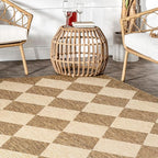 Nuloom Outdoor Performance Collection Sabina Brown/Ivory, High Traffic - Image 8