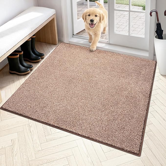 PURRUGS Dirt Trapping Door Mat 48" x 48", Non-Slip Machine Washable Entryway Rug by PURRUGS