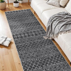 Moroccan 2'6"x8' Hallway Runner Rug: Washable Non Slip Soft Rugs - Image 3