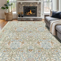Vintage Beige Blue Living Room Rug, 8x10 Washable Area Rugs by Unknown