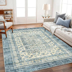 CHAMPLANT Washable Area Rug 4'x6' Vintage Traditional Floor Cover Foldable Thin by CHAMPLANT
