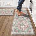 Boho Kitchen Mats for Floor 2 Piece Set Anti Fatigue Cushioned PVC Kitchen Rugs by tubeamin