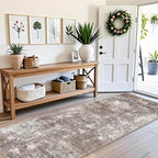 3x8 Non-Slip Washable Hallway Runner Rug – Abstract Modern Neutral Wide Carpet - Image 3