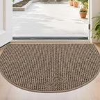 BEQHAUSE Dirt Trapper Door Mat 24" x 36" Half Circle Non-Slip Washable Doormats by BEQHAUSE