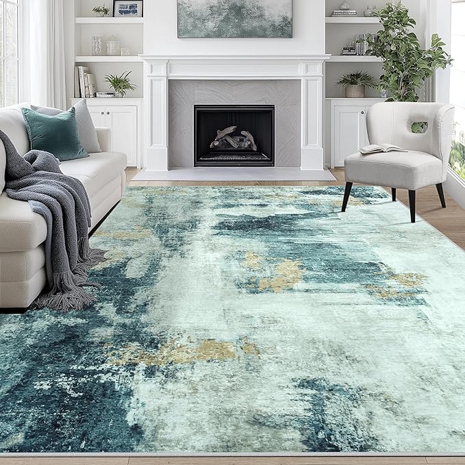 9x12 Area Rugs for Living Room Rug Washable: Abstract Large Rug for Dining Room by Aelenmu