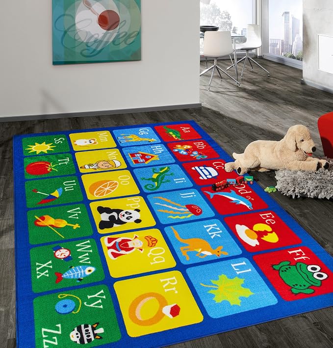 Rugshop Kids Alphabet Educational Learning High Traffic Living Room, Home - Image 7