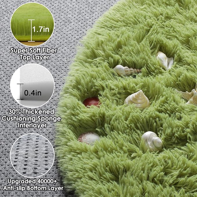 ONASAR Grass Green Round Rugs 5ft - Image 2