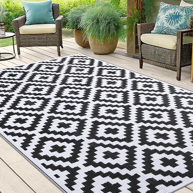 Smiry Waterproof Outdoor Rug 5x8 ft, Reversible Plastic Straw Patio Camping Rugs - Image 6