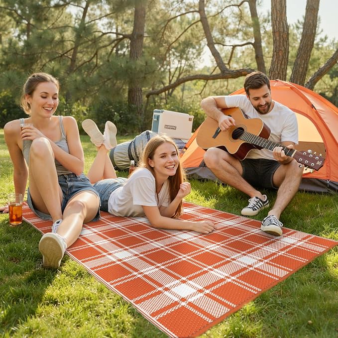 GENIMO Waterproof Outdoor Rug for Patio Clearance, Lightweight RV Camping Mat - Image 3