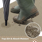 BEQHAUSE Dirt Trapper Door Mat 24" x 36" Half Circle Non-Slip Washable Doormats - Image 3