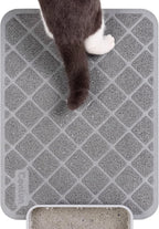Conlun PVC Cat Litter Mat 24x15 Inch Grey, Less Waste Cat Litter Box Mat by Conlun