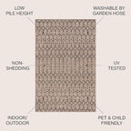 JONATHAN Y Moroccan Geometric Indoor Outdoor Square Area Rug 8X8 Natural/Black - Image 2