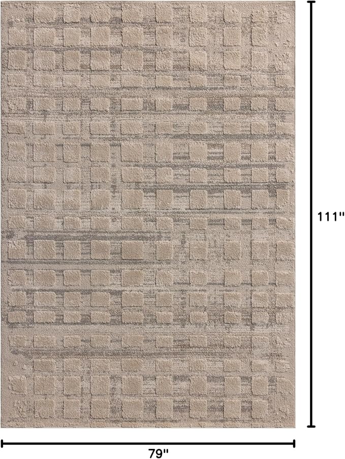 Loloi Amber Lewis Monty Collection MOT-06 Pebble/Beige 6'-7" x 9'-3" Area Rug - Image 2