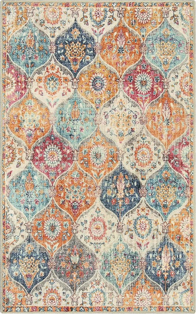Lahome Moroccan 5x8 Area Rug, Ultra-Thin Washable Rugs - Image 8