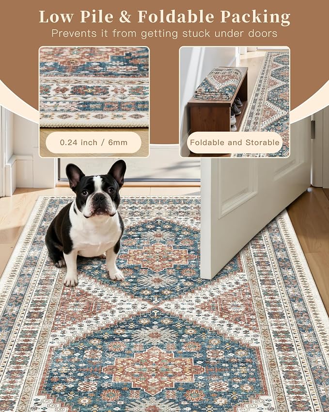 Madane Runner Rugs for Hallway 2x10 Long Washable Non-Slip Hallway Runner Rug - Image 7