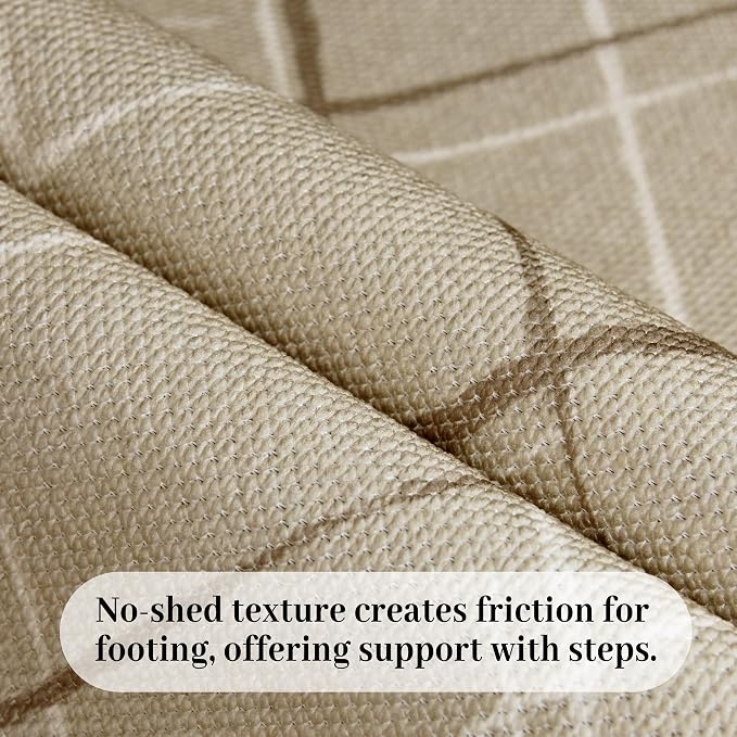 Beige 2x6 Runner Rug Non Slip, Modern Line Carpet Runners - Image 3