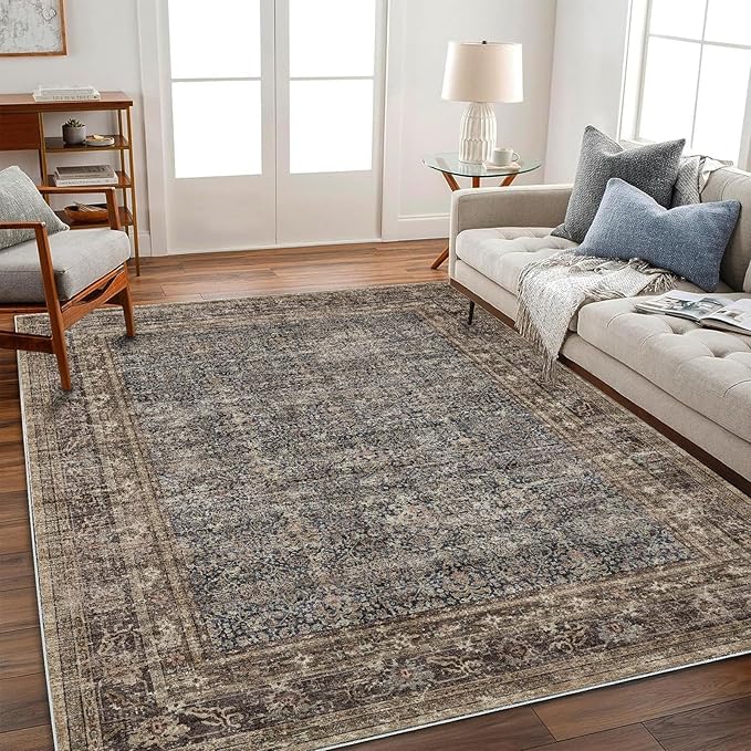 CHAMPLANT Washable Area Rug 4'x6' Traditional Floor Cover Foldable Thin Rugs by CHAMPLANT